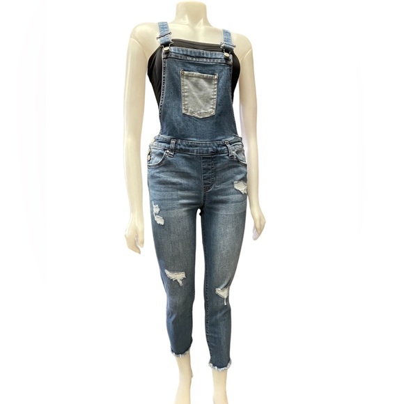 Celebrity Pink Denim - Celebrity Pink Distressed Denim Ankle Jumpsuit Size 3/26